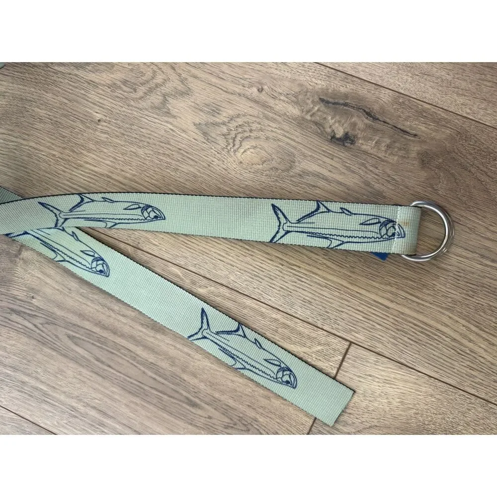 TRUE FLIES thomas bates Green blue fish belt silver double ring fishing weave